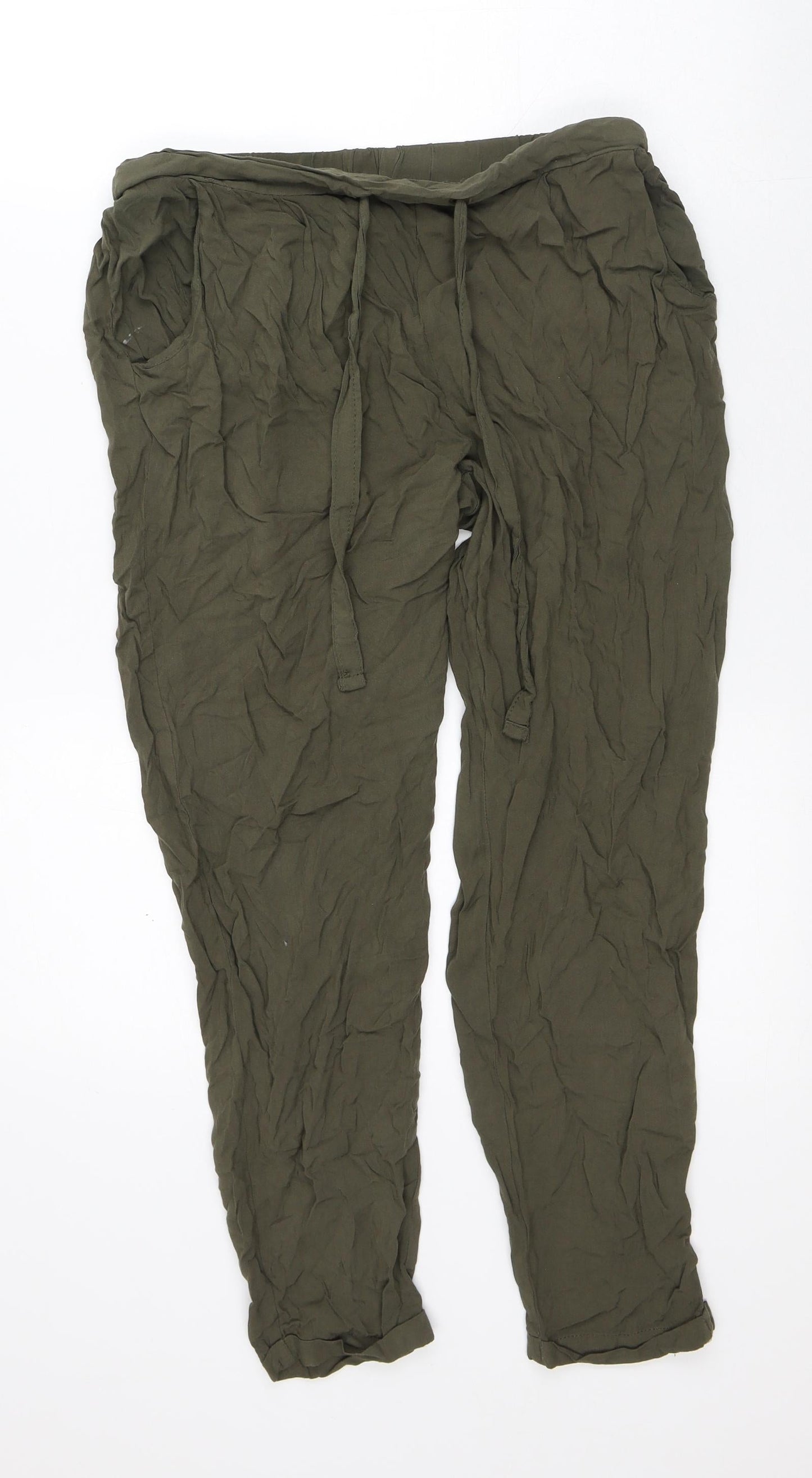 Womens UK Size 10 Atmosphere Regular Fit Capri Green Trousers