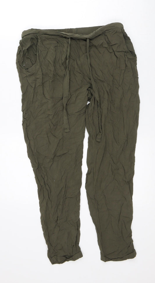 Womens UK Size 10 Atmosphere Regular Fit Capri Green Trousers