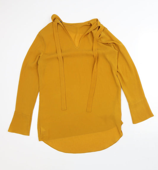 Primark Womens Orange  Polyester Tunic Blouse Size 8 V-Neck