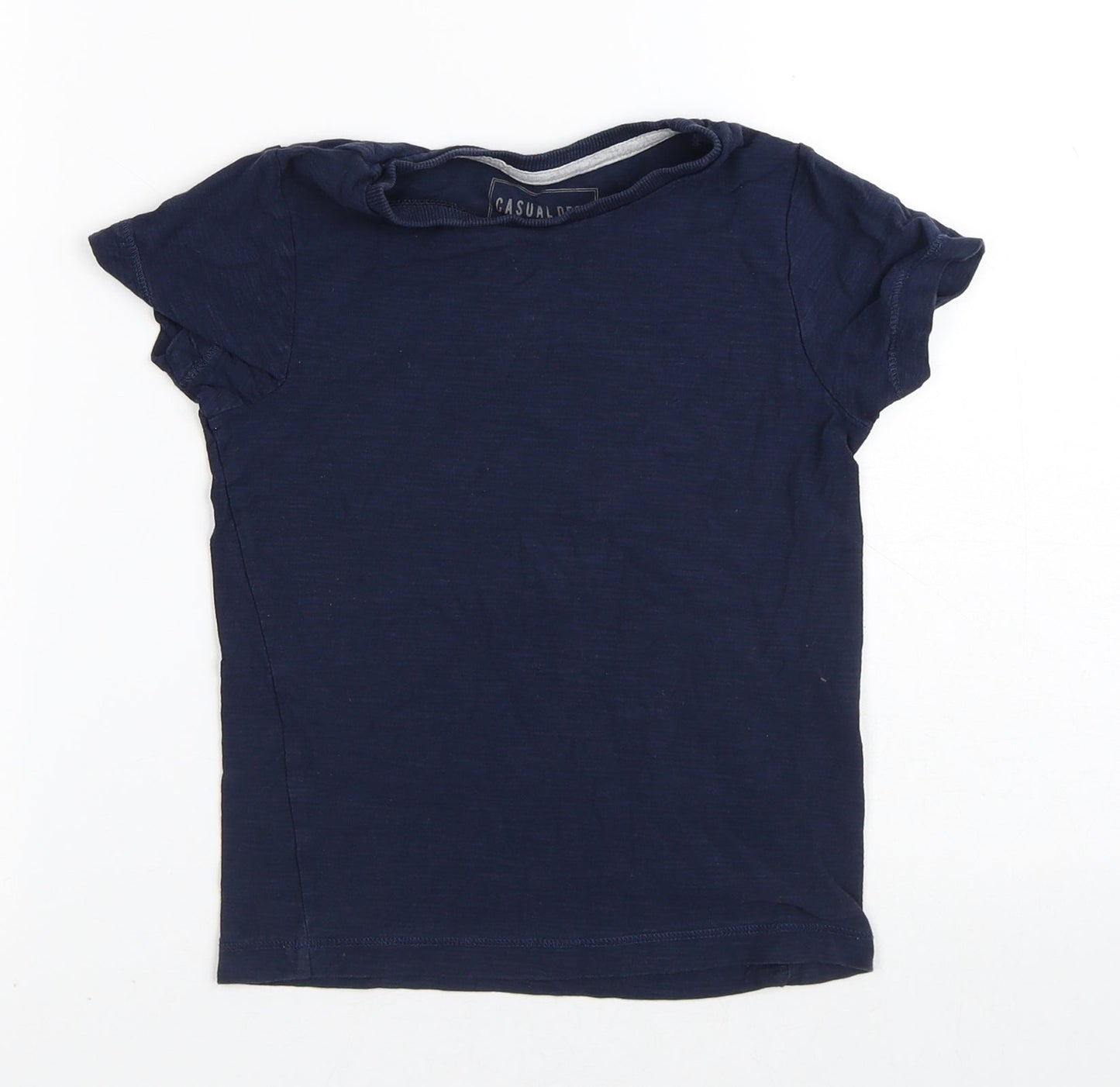 Casual Dept Boys Blue  100% Cotton Basic T-Shirt Size 5 Years Crew Neck
