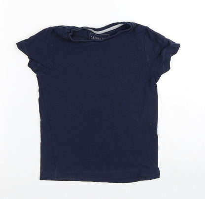 Casual Dept Boys Blue  100% Cotton Basic T-Shirt Size 5 Years Crew Neck