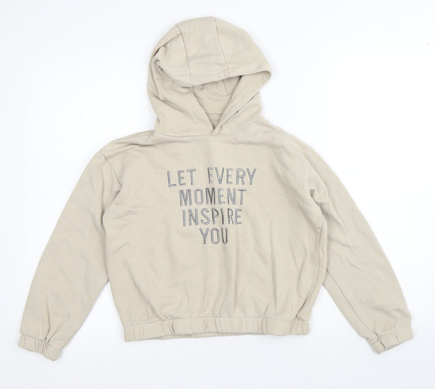 Primark Girls Beige  Cotton Pullover Hoodie Size 10-11 Years   - Inspire