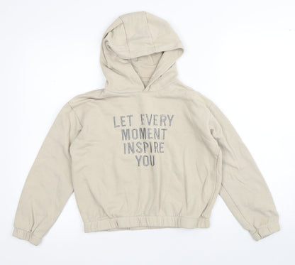 Primark Girls Beige  Cotton Pullover Hoodie Size 10-11 Years   - Inspire