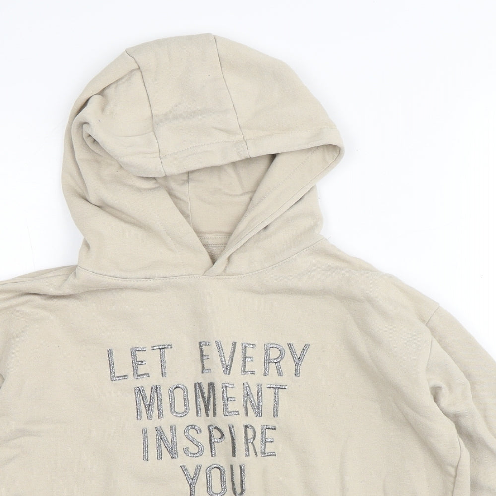 Primark Girls Beige  Cotton Pullover Hoodie Size 10-11 Years   - Inspire
