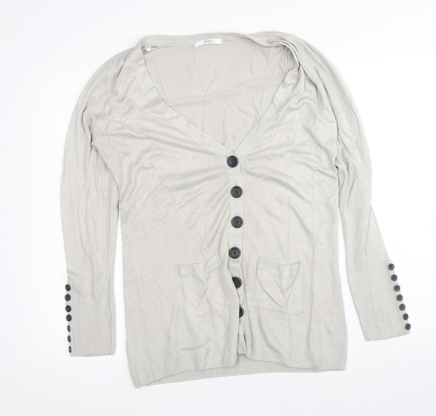 Womens UK Size 12 Marks and Spencer Silver Cardigan Jumper