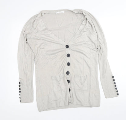 Womens UK Size 12 Marks and Spencer Silver Cardigan Jumper
