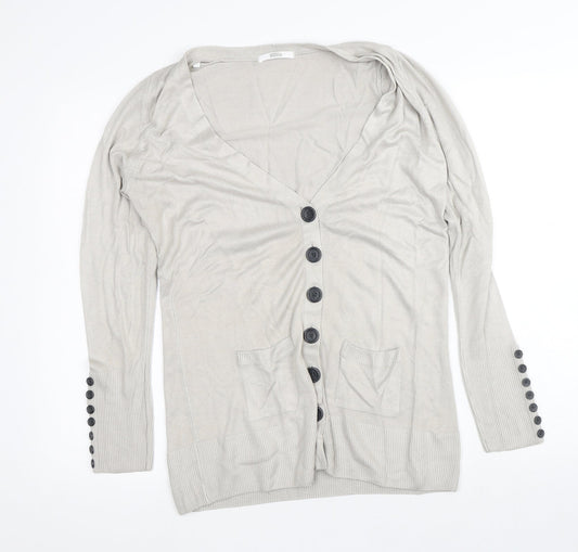 Womens UK Size 12 Marks and Spencer Silver Cardigan Jumper