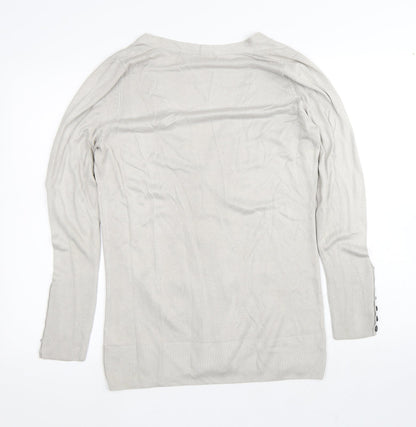 Womens UK Size 12 Marks and Spencer Silver Cardigan Jumper