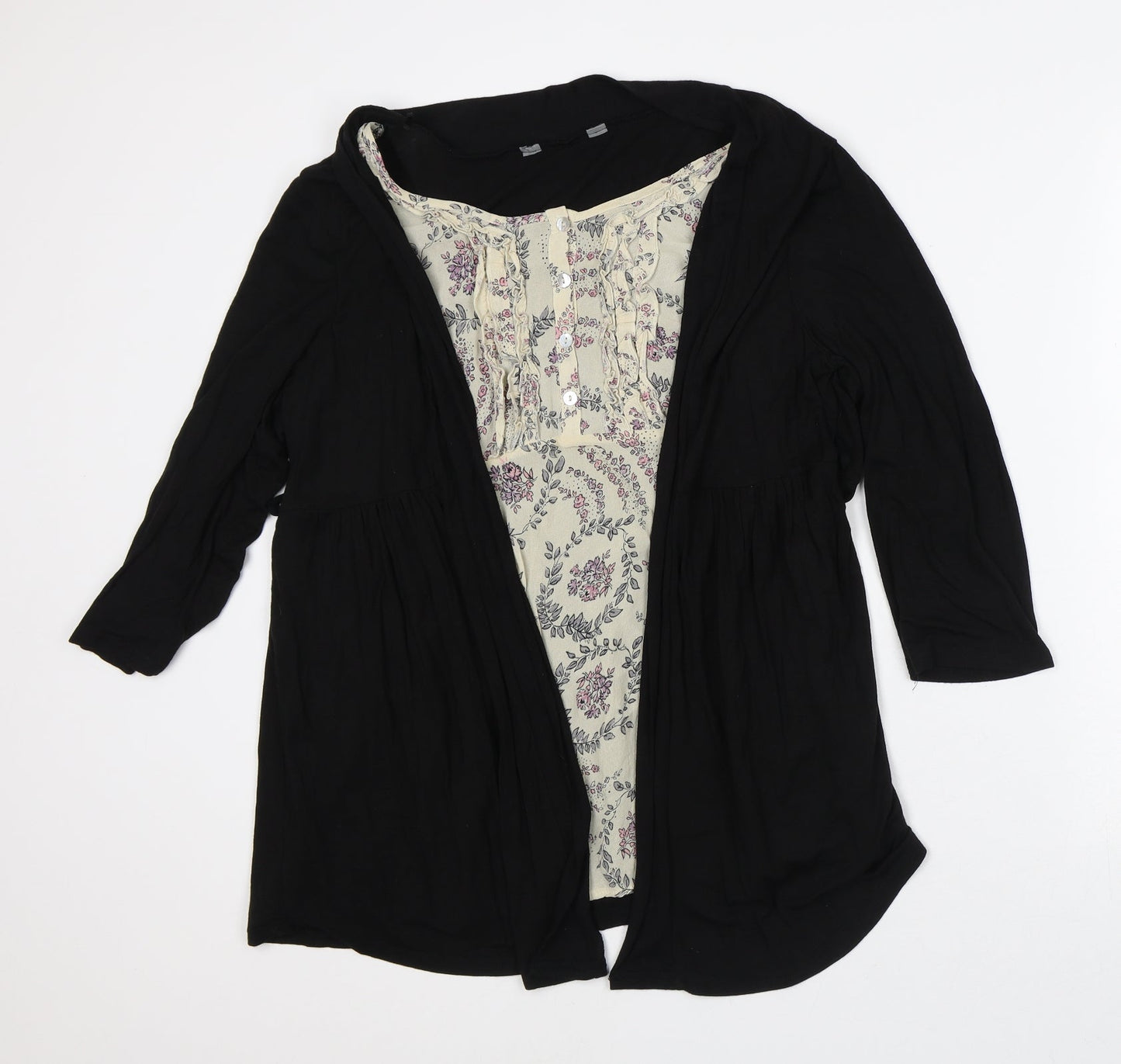 Womens UK Size M Preworn Black Cardigan Jumper