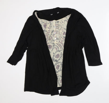 Womens UK Size M Preworn Black Cardigan Jumper