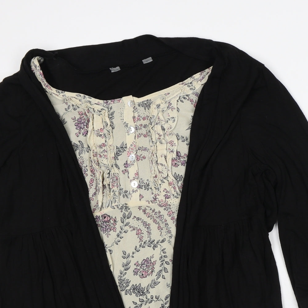 Womens UK Size M Preworn Black Cardigan Jumper