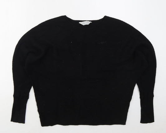 Primark Womens Black Crew Neck  Viscose Pullover Jumper Size 14