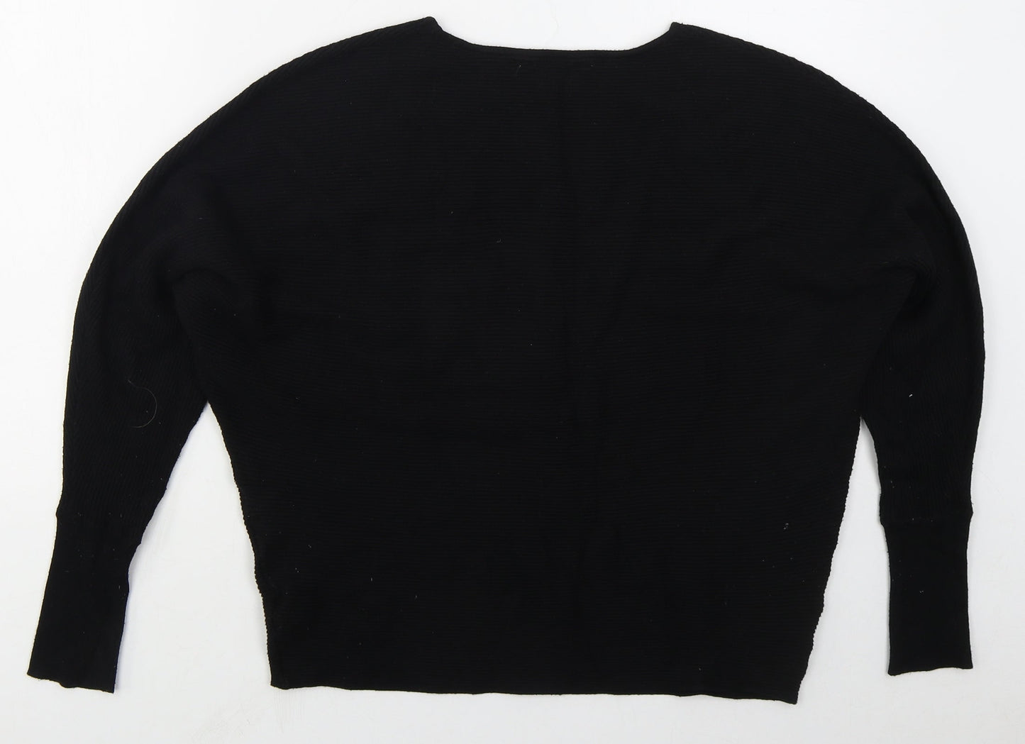 Primark Womens Black Crew Neck  Viscose Pullover Jumper Size 14