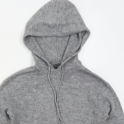 Primark Womens Grey  Acrylic Pullover Hoodie Size 4  Pullover