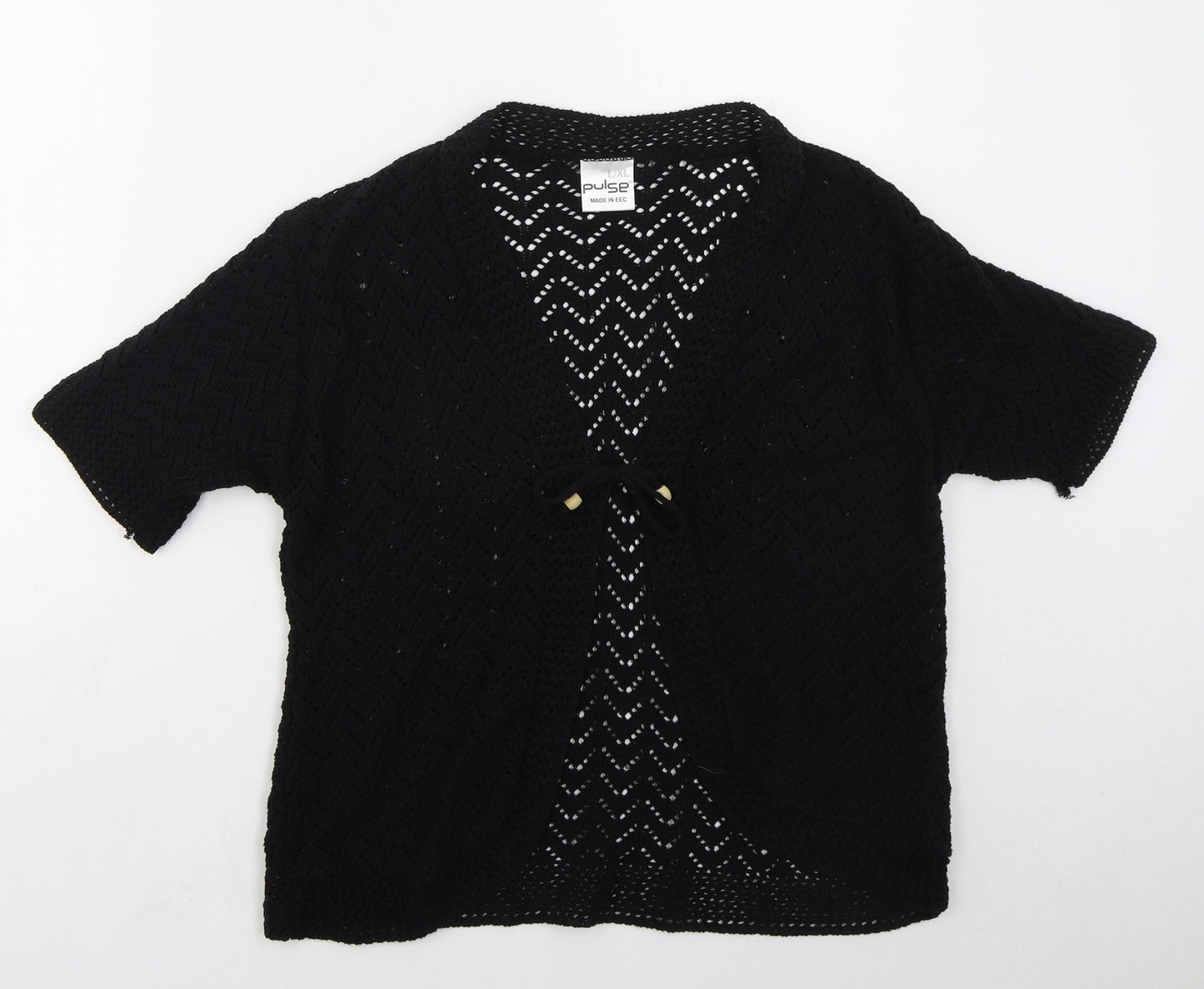 Womens UK Size L Pulse Black Cardigan Jumper