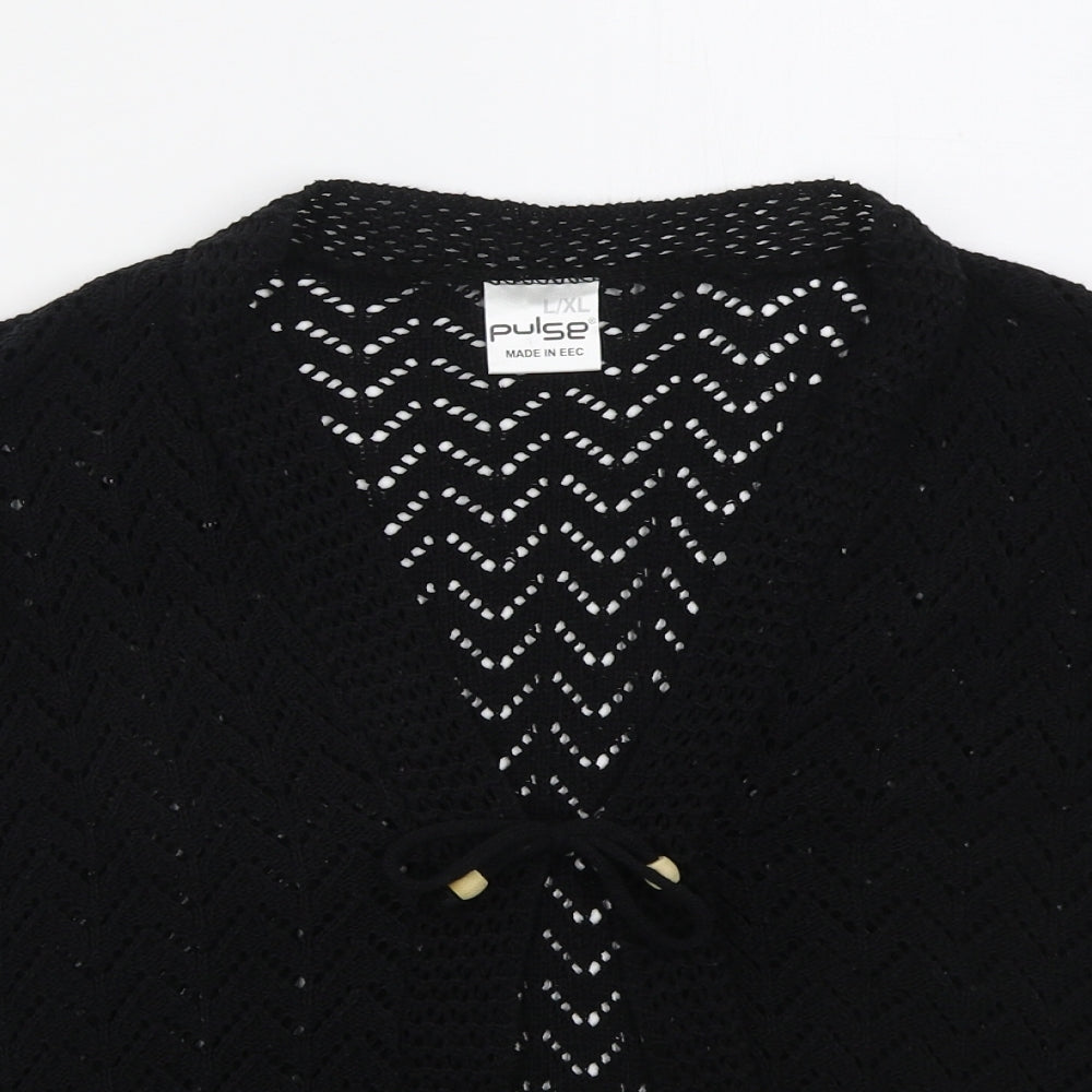 Womens UK Size L Pulse Black Cardigan Jumper