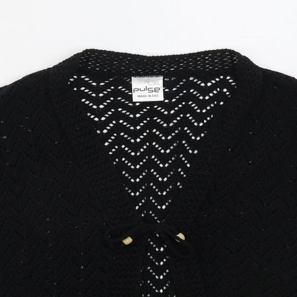 Womens UK Size L Pulse Black Cardigan Jumper