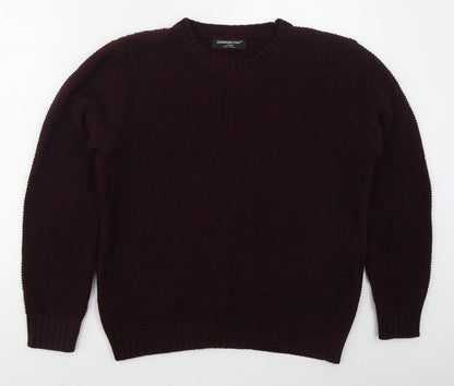 Cedar Wood State Mens Purple Crew Neck  Acrylic Pullover Jumper Size L