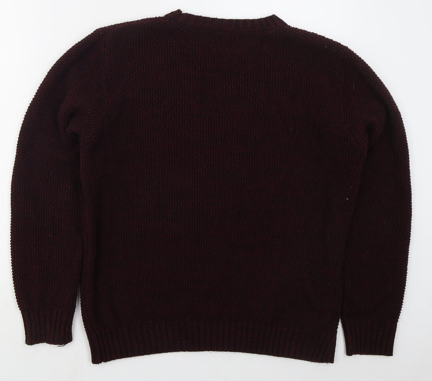 Cedar Wood State Mens Purple Crew Neck  Acrylic Pullover Jumper Size L