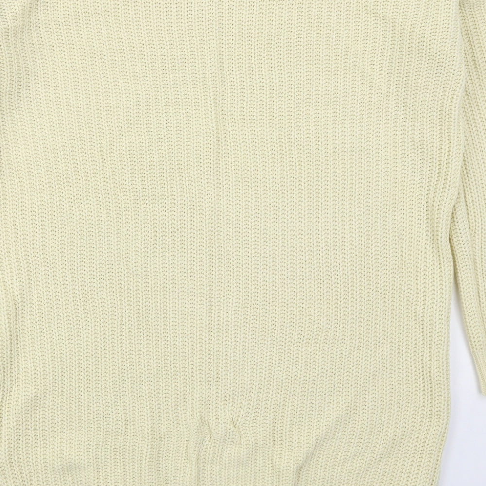 PRETTYLITTLETHING Womens Yellow  Acrylic Jumper Dress  Size M  Crew Neck Pullover