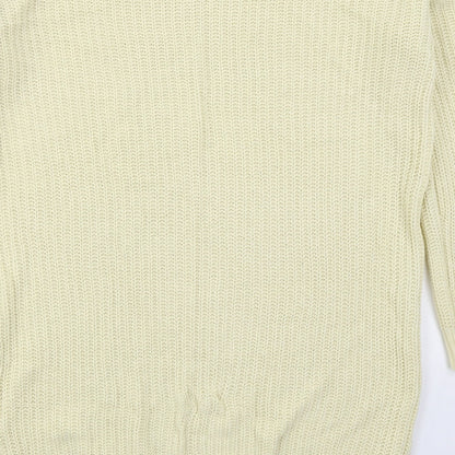 PRETTYLITTLETHING Womens Yellow  Acrylic Jumper Dress  Size M  Crew Neck Pullover