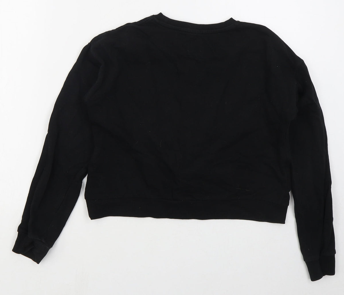 Sinsay Womens Black  Cotton Pullover Sweatshirt Size XS  Pullover - Current Mood