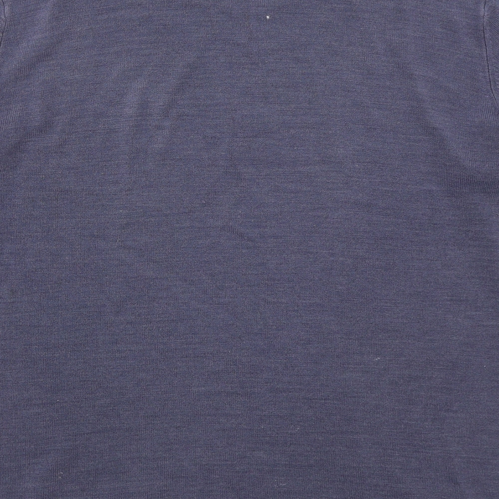 George Mens Blue Crew Neck  Acrylic Pullover Jumper Size L