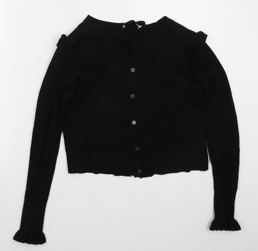Womens UK Size S Zara Black Cardigan Jumper