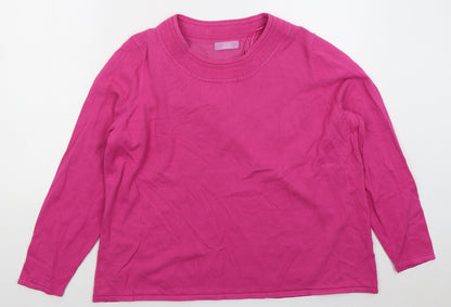 SarahHamilton Womens Pink Round Neck  Viscose Pullover Jumper Size L
