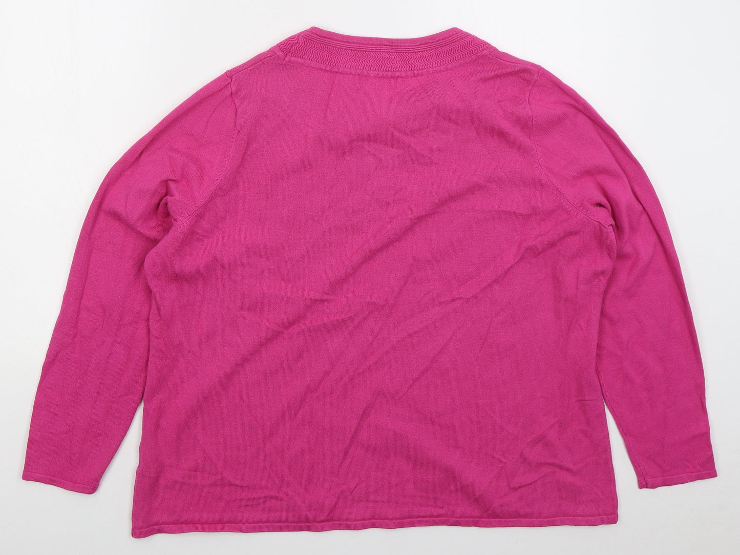 SarahHamilton Womens Pink Round Neck  Viscose Pullover Jumper Size L