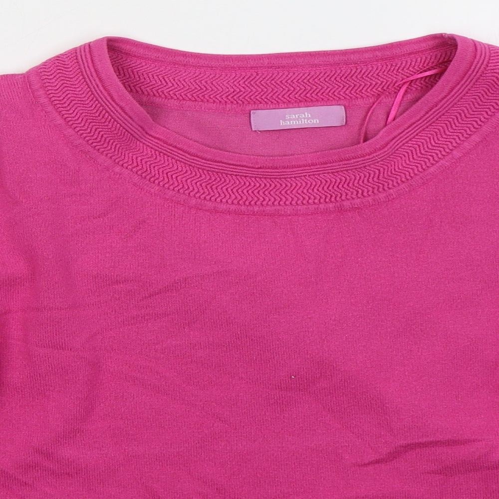 SarahHamilton Womens Pink Round Neck  Viscose Pullover Jumper Size L