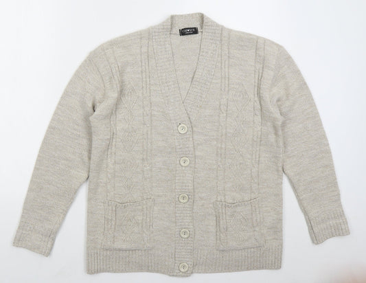 Womens UK Size M Choice Beige Cardigan Jumper
