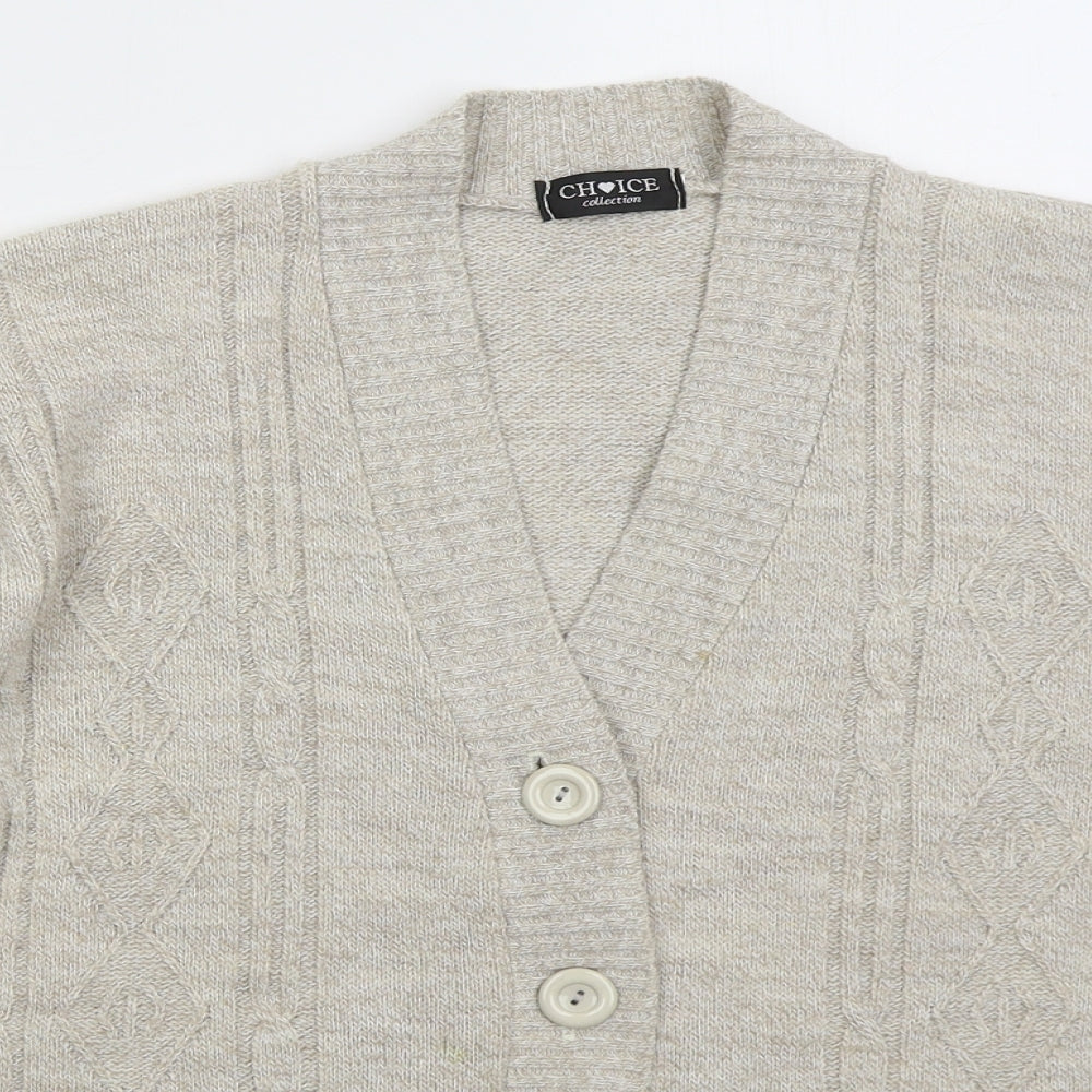 Womens UK Size M Choice Beige Cardigan Jumper