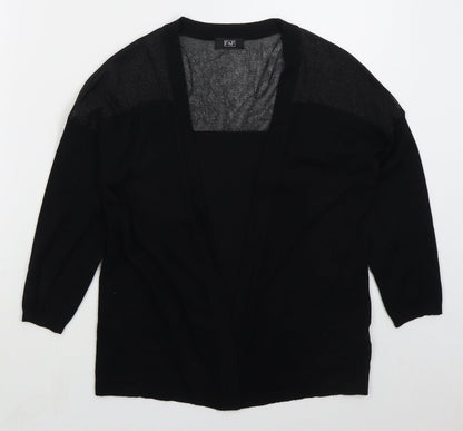 F&F Womens Black V-Neck  Viscose Cardigan Jumper Size 8