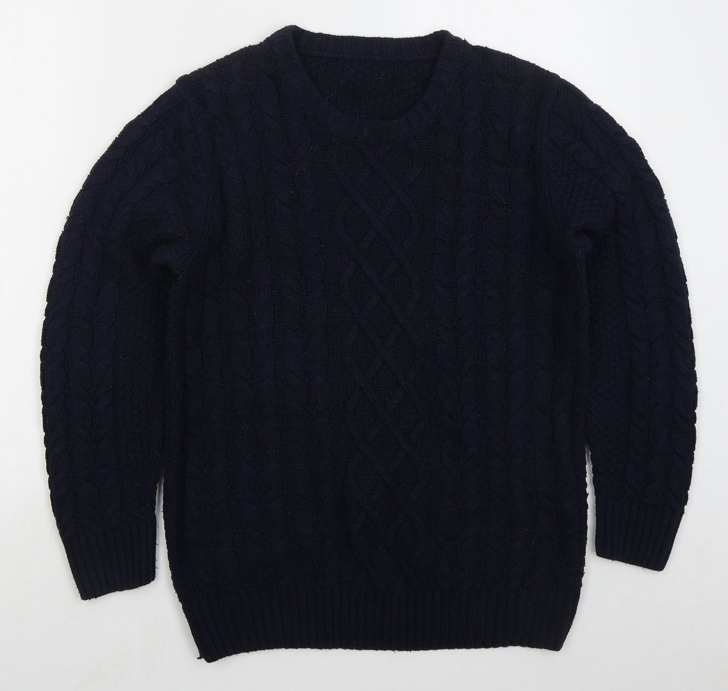 Matalan Mens Blue Crew Neck  Acrylic Pullover Jumper Size M