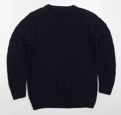Matalan Mens Blue Crew Neck  Acrylic Pullover Jumper Size M