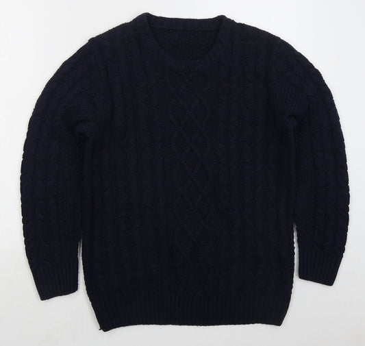 Matalan Mens Blue Crew Neck  Acrylic Pullover Jumper Size M