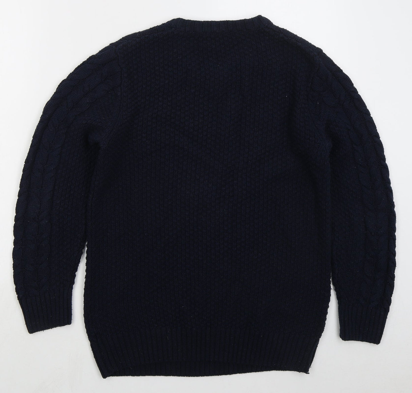 Matalan Mens Blue Crew Neck  Acrylic Pullover Jumper Size M