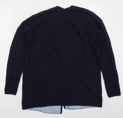 Marks and Spencer Womens Blue V-Neck  Nylon Cardigan Jumper Size 8