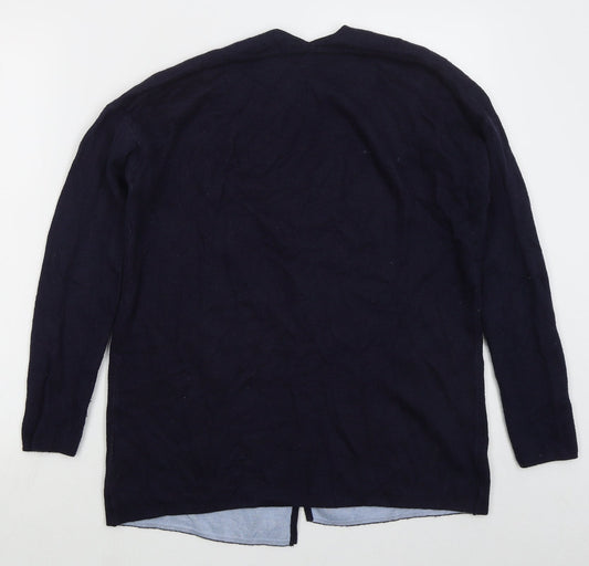 Marks and Spencer Womens Blue V-Neck  Nylon Cardigan Jumper Size 8