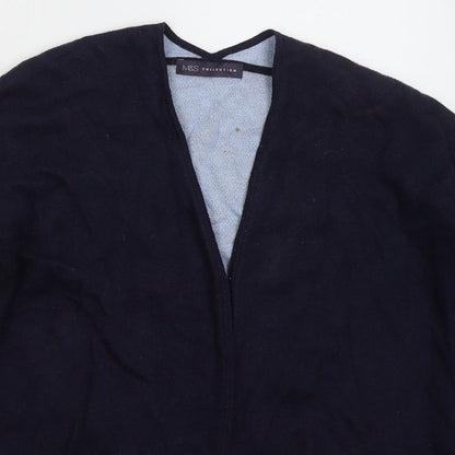 Marks and Spencer Womens Blue V-Neck  Nylon Cardigan Jumper Size 8