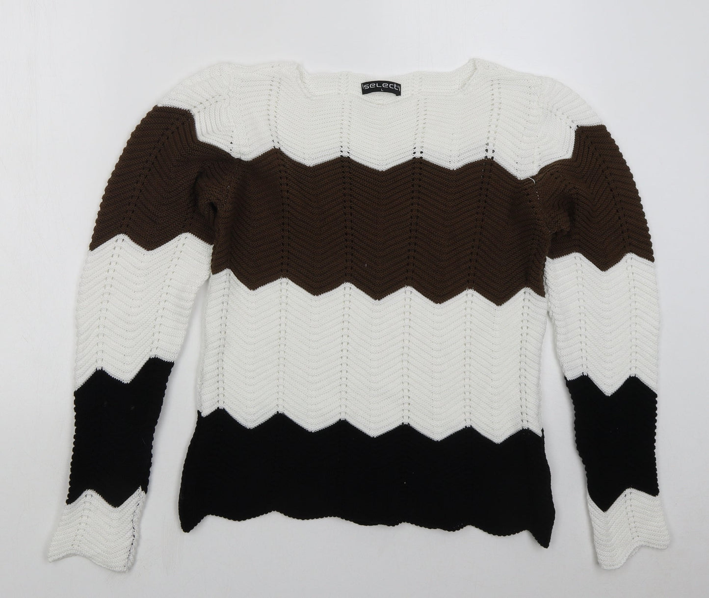 Womens UK Size L Select Brown Pullover Jumper