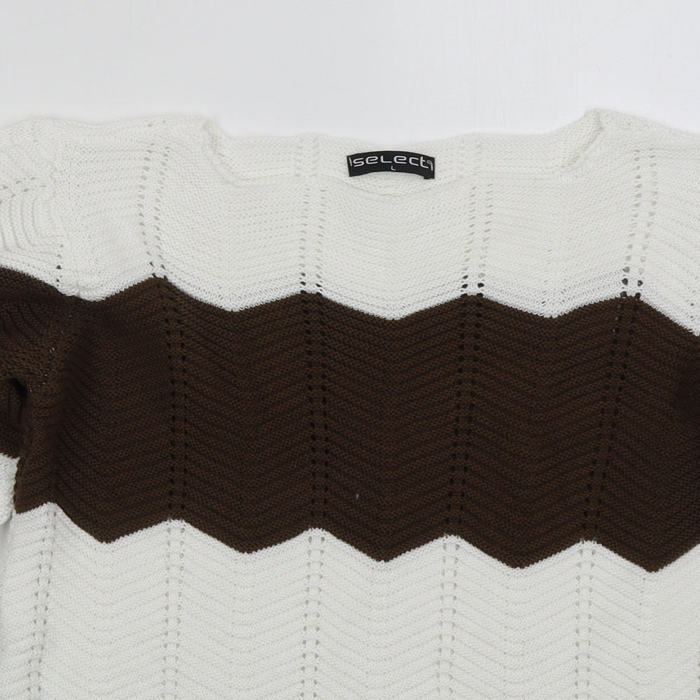 Womens UK Size L Select Brown Pullover Jumper