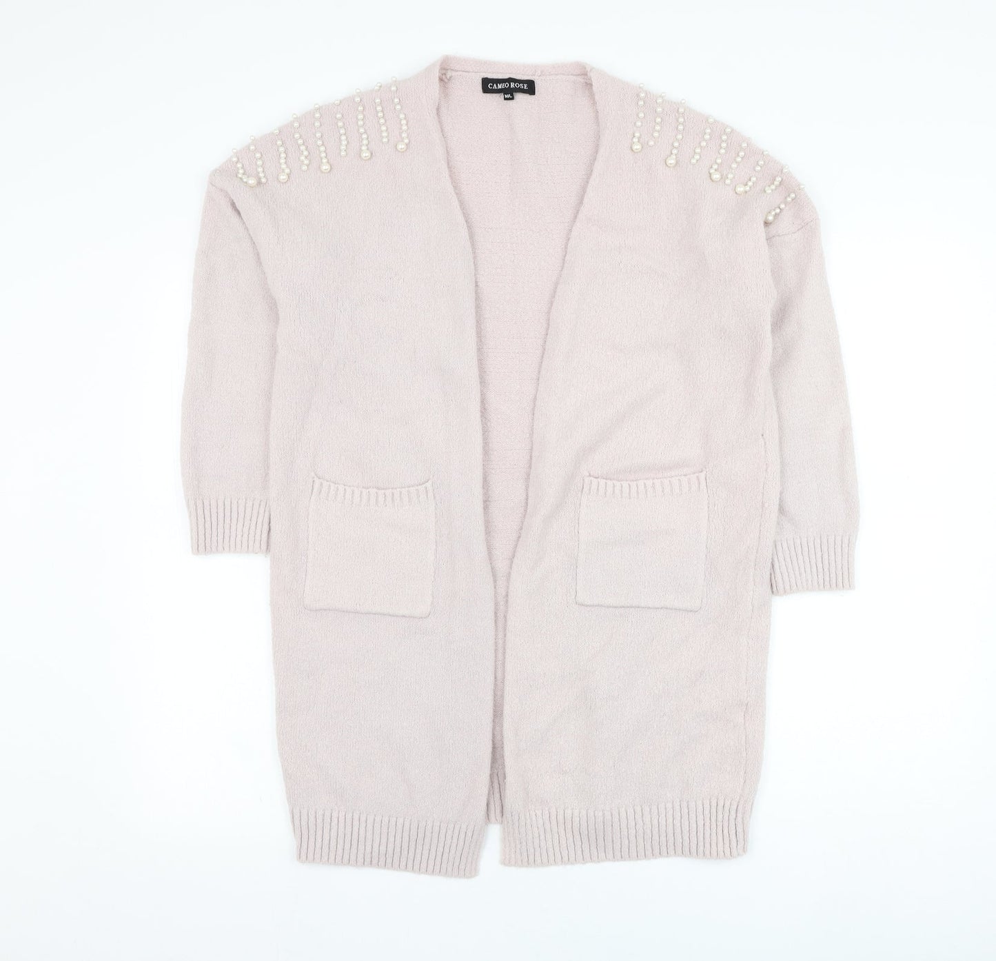 Womens UK Size M Cameo Rose Pink Cardigan Jumper
