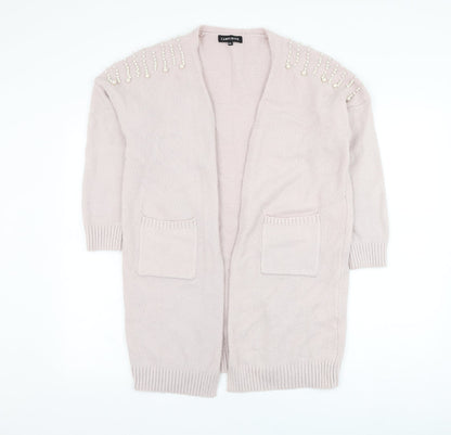 Womens UK Size M Cameo Rose Pink Cardigan Jumper
