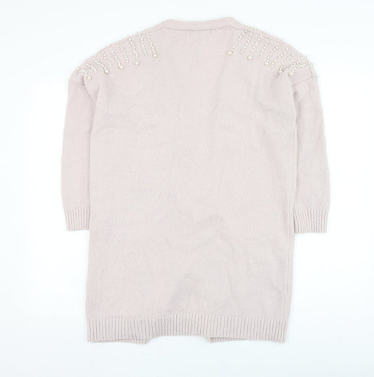 Womens UK Size M Cameo Rose Pink Cardigan Jumper