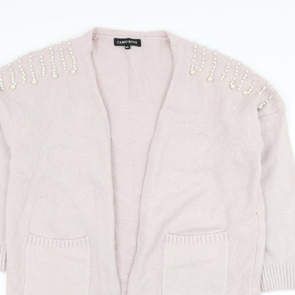 Womens UK Size M Cameo Rose Pink Cardigan Jumper