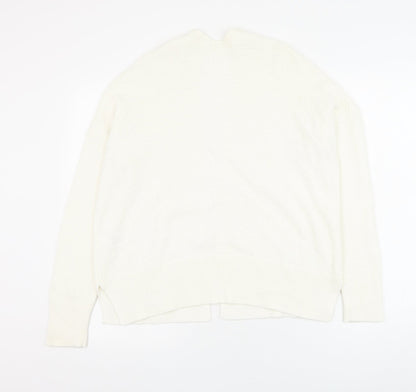 Gap Womens White Square Neck  Cotton Cardigan Jumper Size S