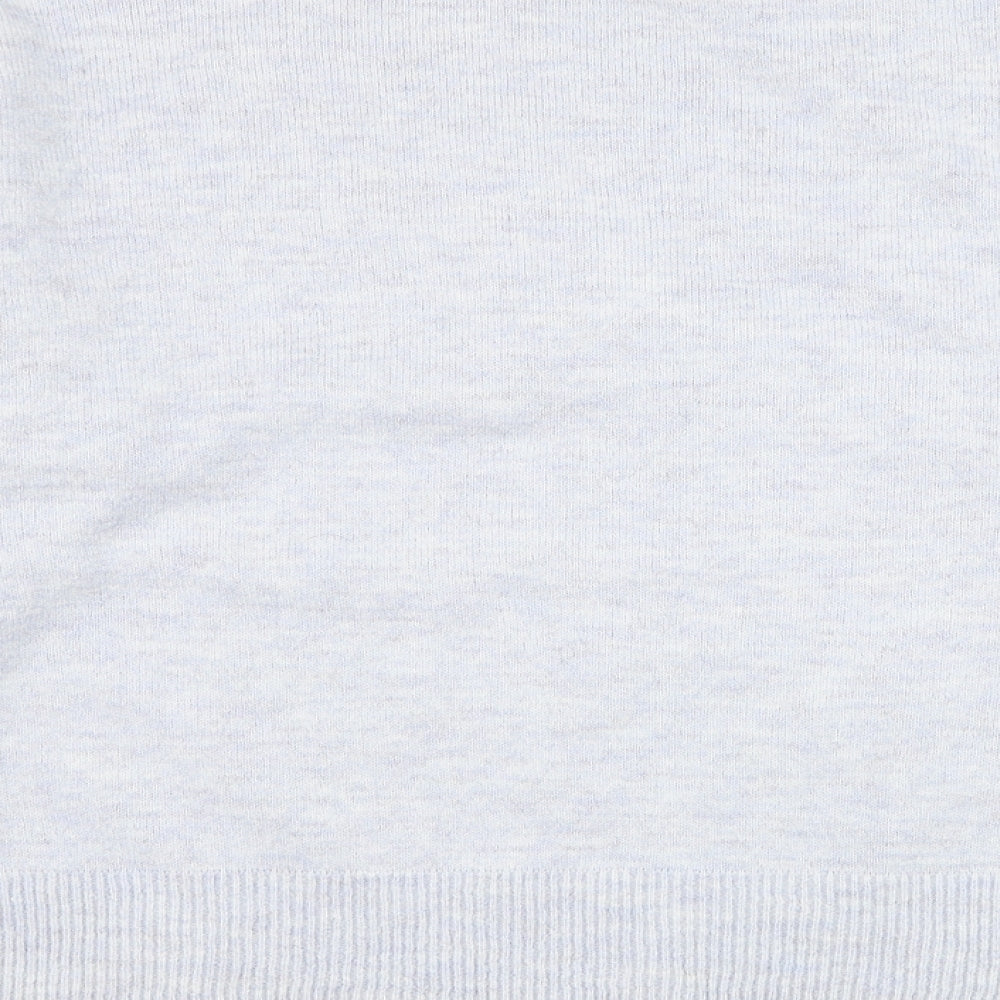 F&F Womens Blue Mock Neck  Polyester Pullover Jumper Size 14