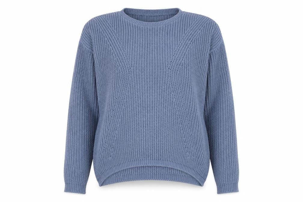 Bassini Womens Blue Round Neck  Acrylic Pullover Jumper Size M